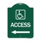 Signmission Access W/ Updated Isa and Left Arrow, Green & White Aluminum Sign, 18" H, GW-1824-24358 A-DES-GW-1824-24358 - alternate 1